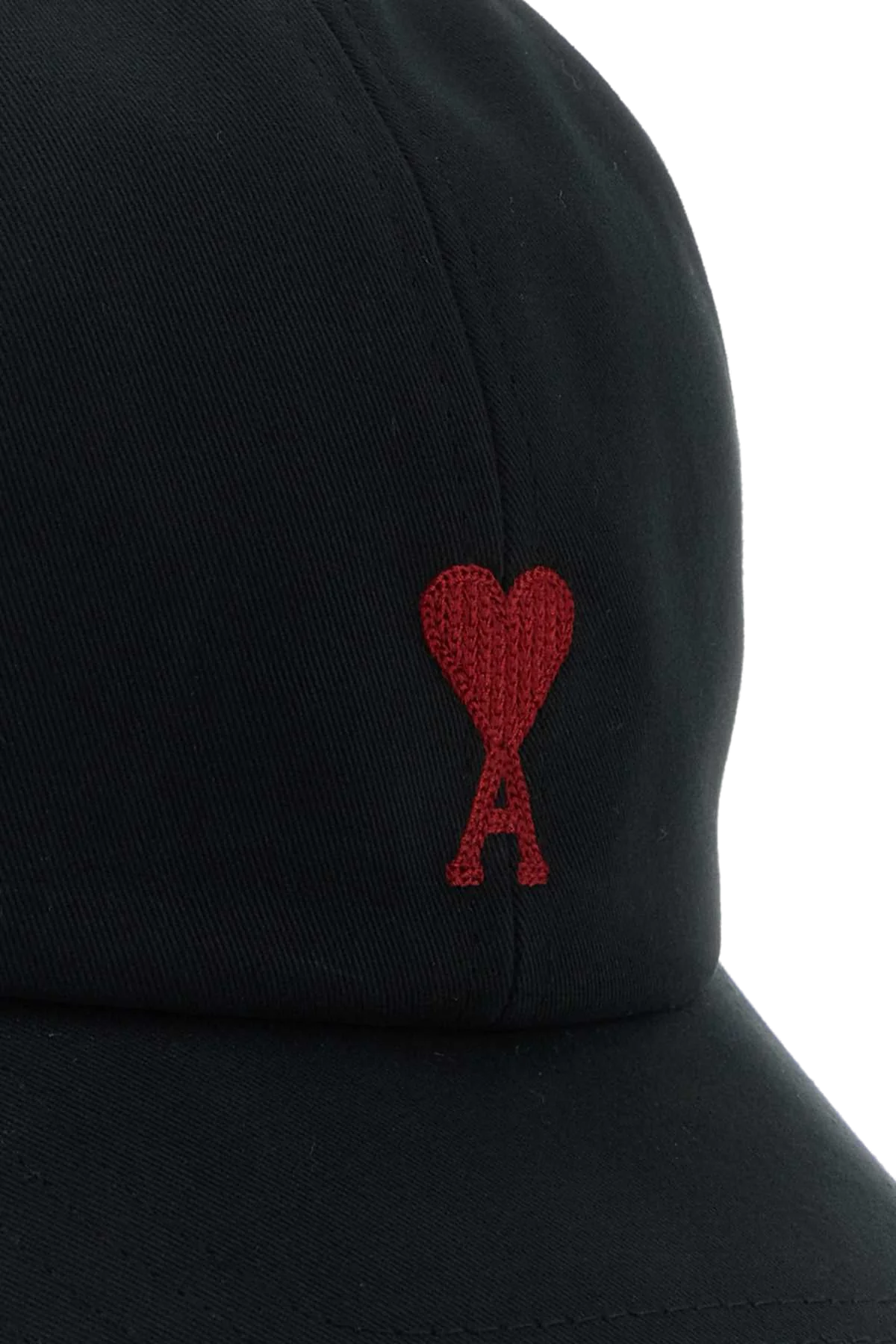 AMI Paris BFUCP006AW0041 Cotton Baseball Cap — Black, view 4