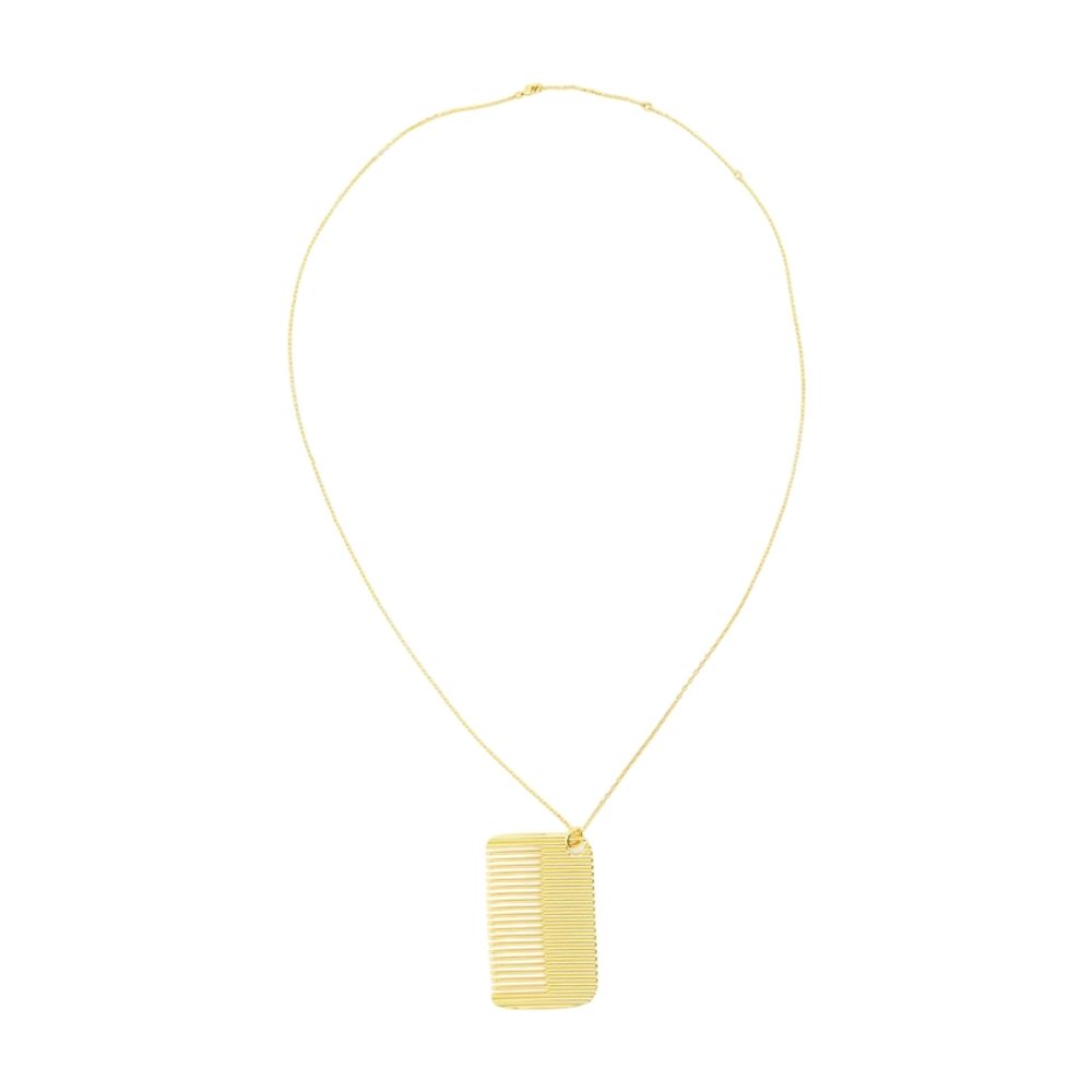 AMI Paris Comb Pendant Chain Necklace — Gold by AMI Paris