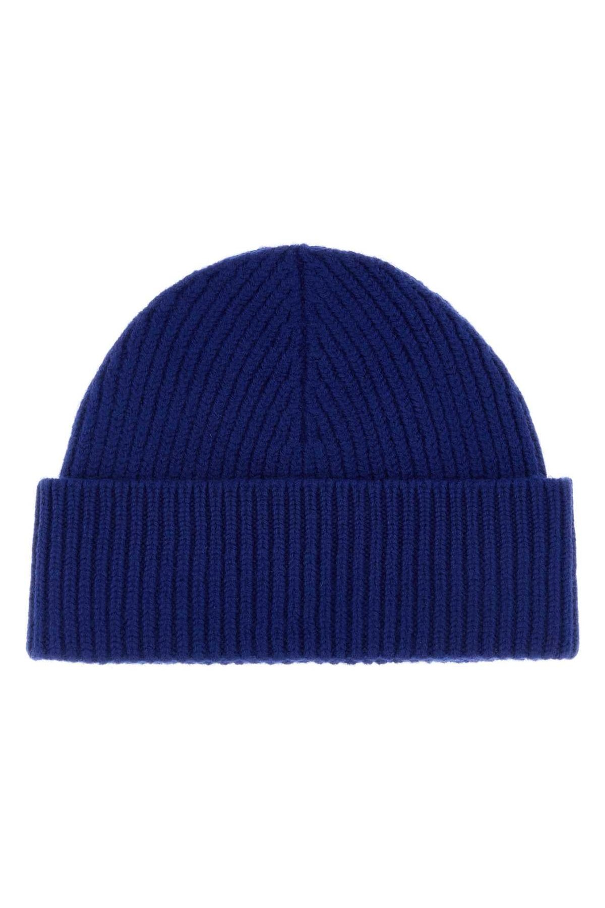 AMI Paris QUOTA-BEANIEWITHCONTRASTEDAMIDECOEUR Beanie — Blue, view 2