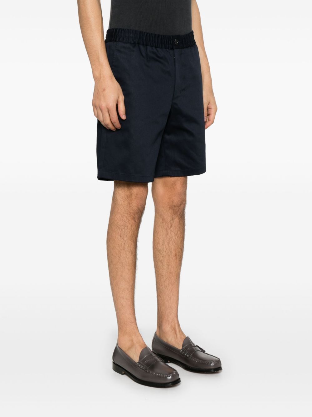 Ami Paris Cotton Shorts — Navy, view 2