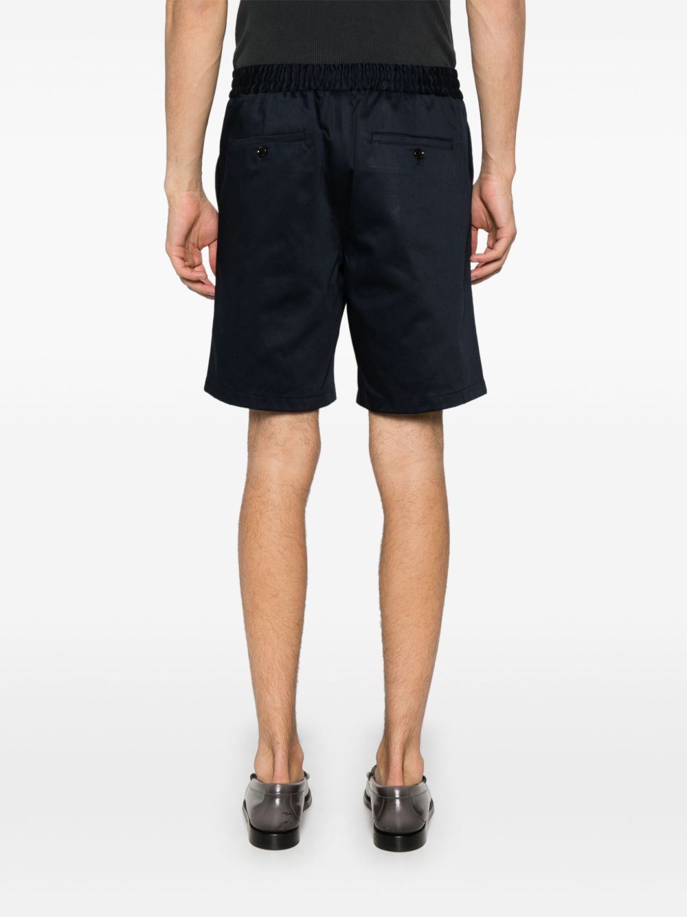 Ami Paris Cotton Shorts — Navy, view 4