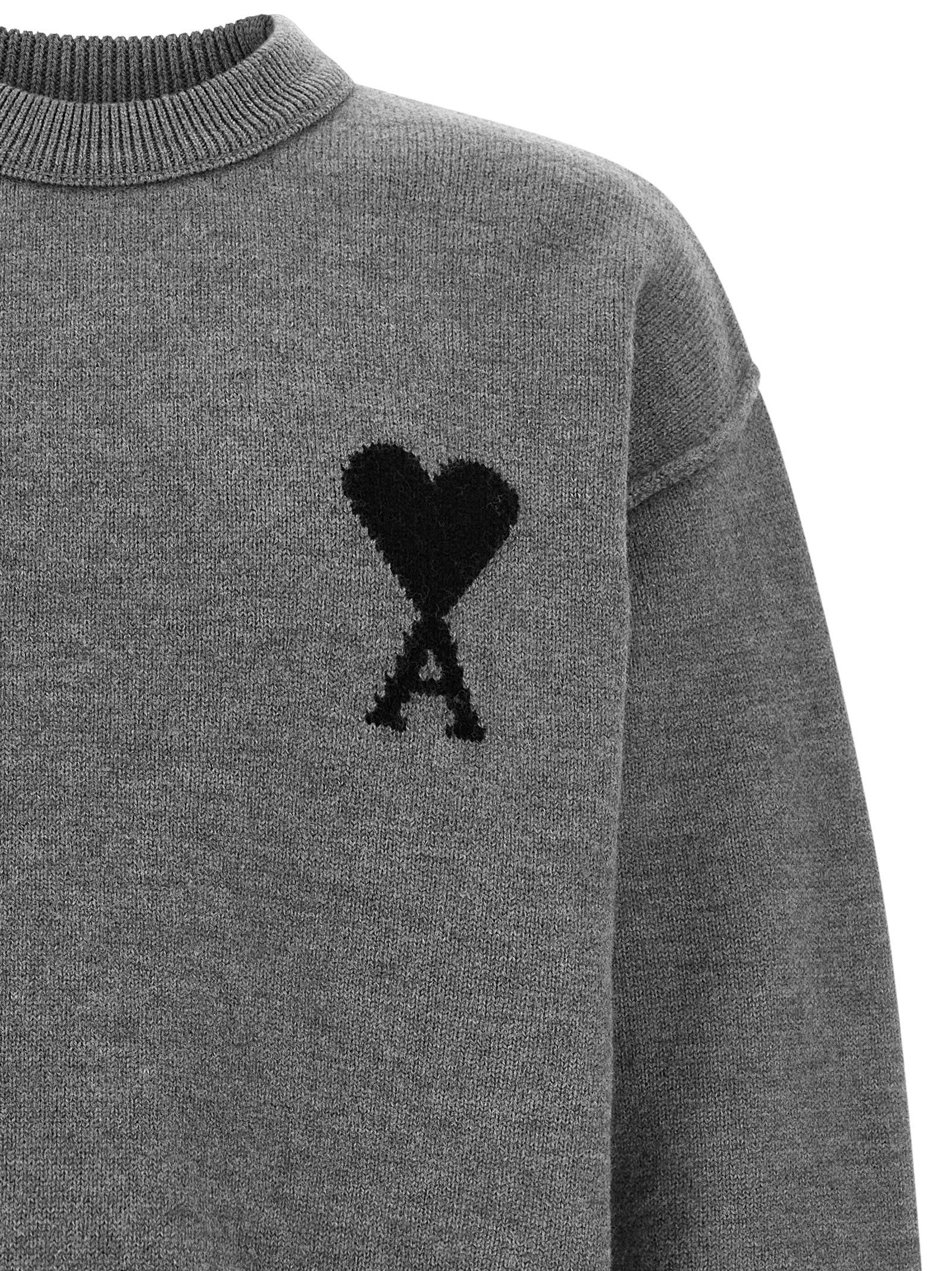 Ami Paris Sweater — Grey, view 3