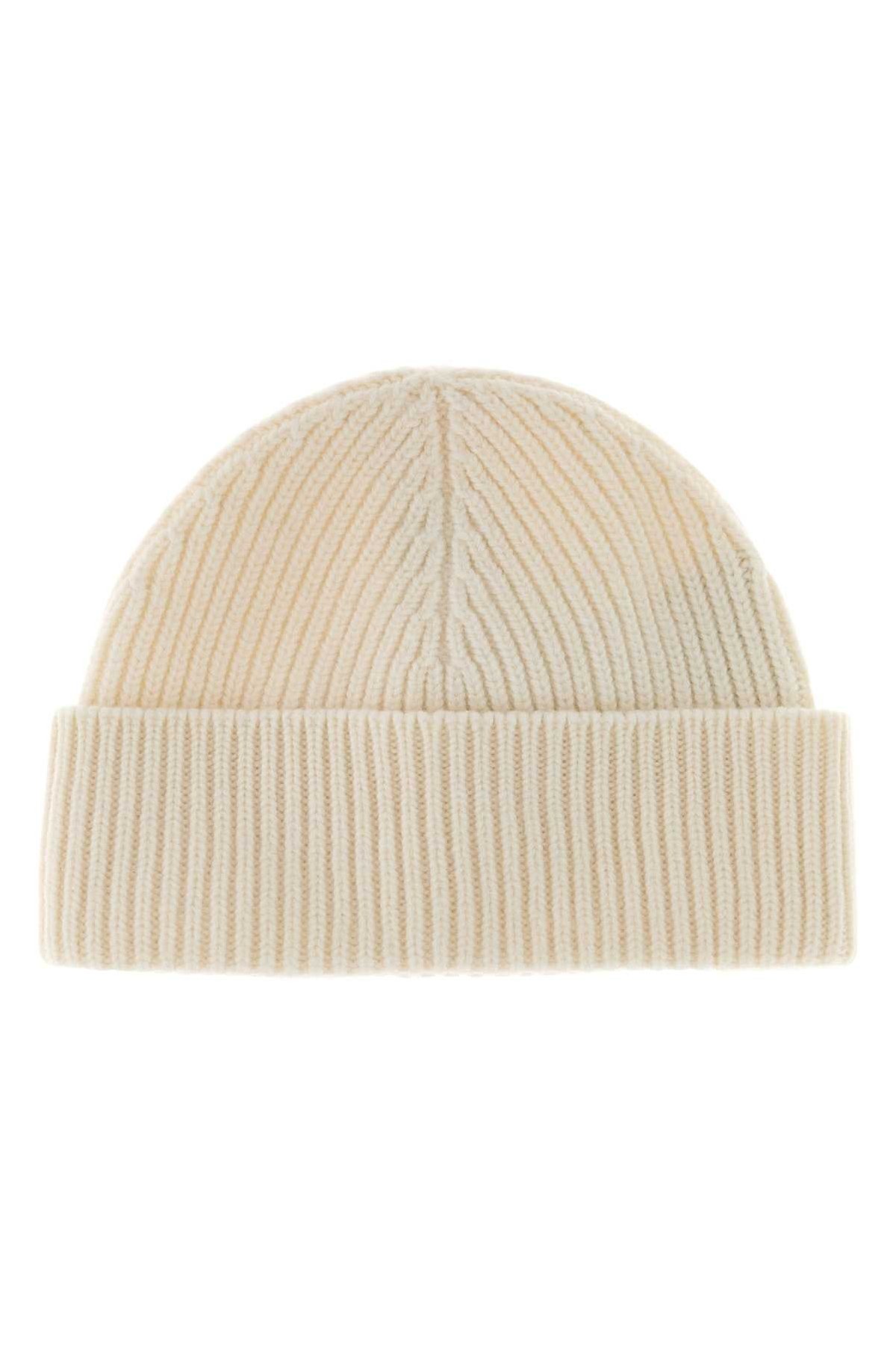 AMI Paris UBO006018 Virgin Wool Beanie — Beige, view 2