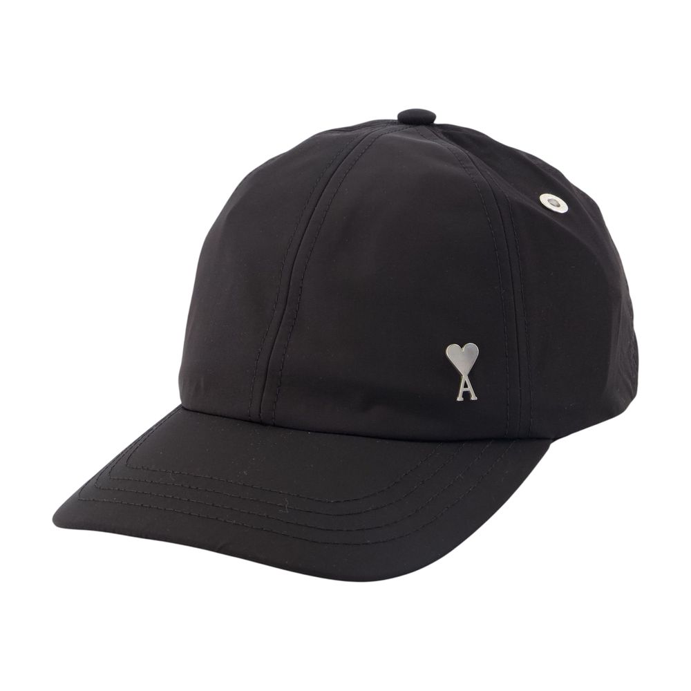 AMI Paris UCP268.PL0117-001 Studded Cotton Baseball Cap — Black by AMI Paris