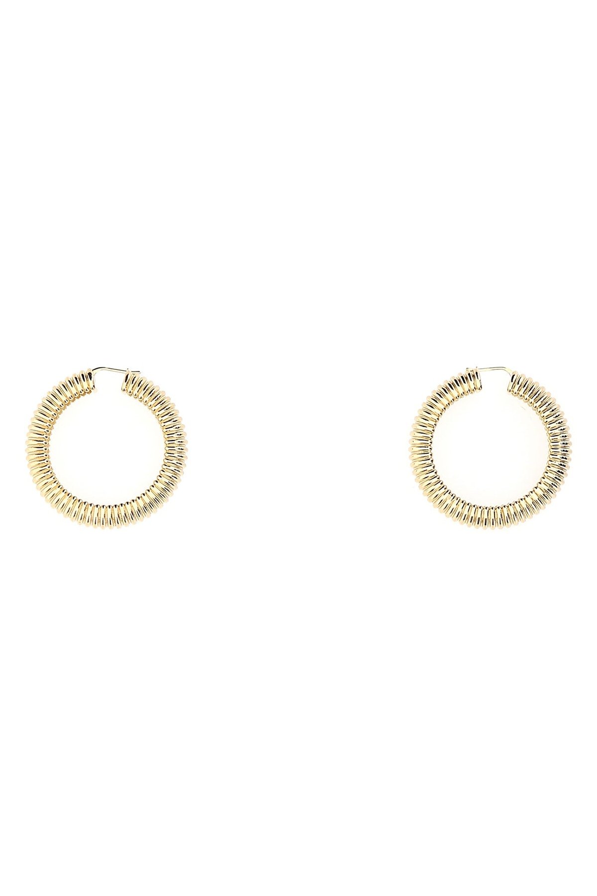 Amina Muaddi Textured Hoop Earrings — Gold by Amina Muaddi