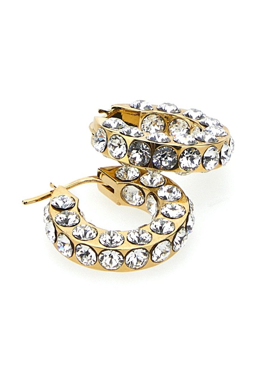 Amina Muaddi Whicrygoldbase Earrings — Gold, view 2