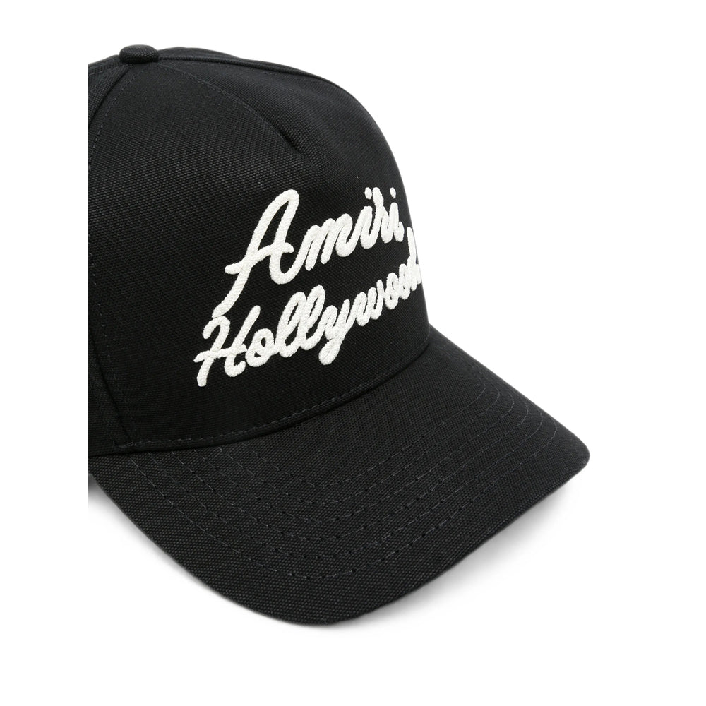 Amiri AM426HE010 Logo-Embroidered Cotton Baseball Cap — Black, view 3
