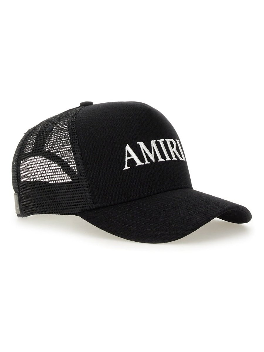 Amiri AMHATR1014_BLACK Logo-Embroidered Cotton Baseball Cap — Black by Amiri