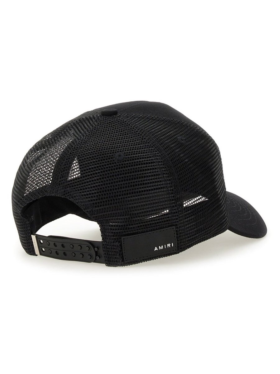 Amiri AMHATR1014_BLACK Logo-Embroidered Cotton Baseball Cap — Black, view 2