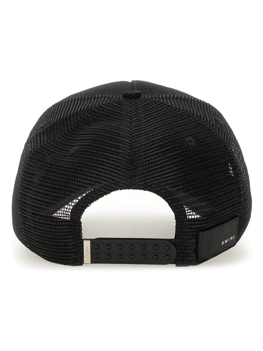 Amiri AMHATR1014_BLACK Logo-Embroidered Cotton Baseball Cap — Black, view 3