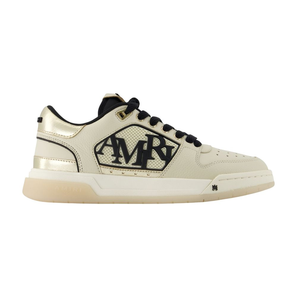 Amiri Logo-Embroidered Leather Sneaker — Beige by Amiri