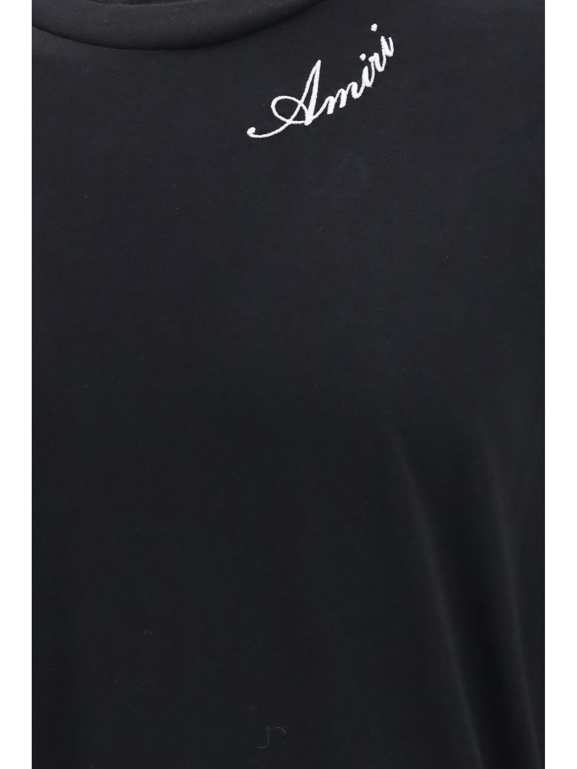 Amiri Embroidered Logo T-Shirt — Black, view 3
