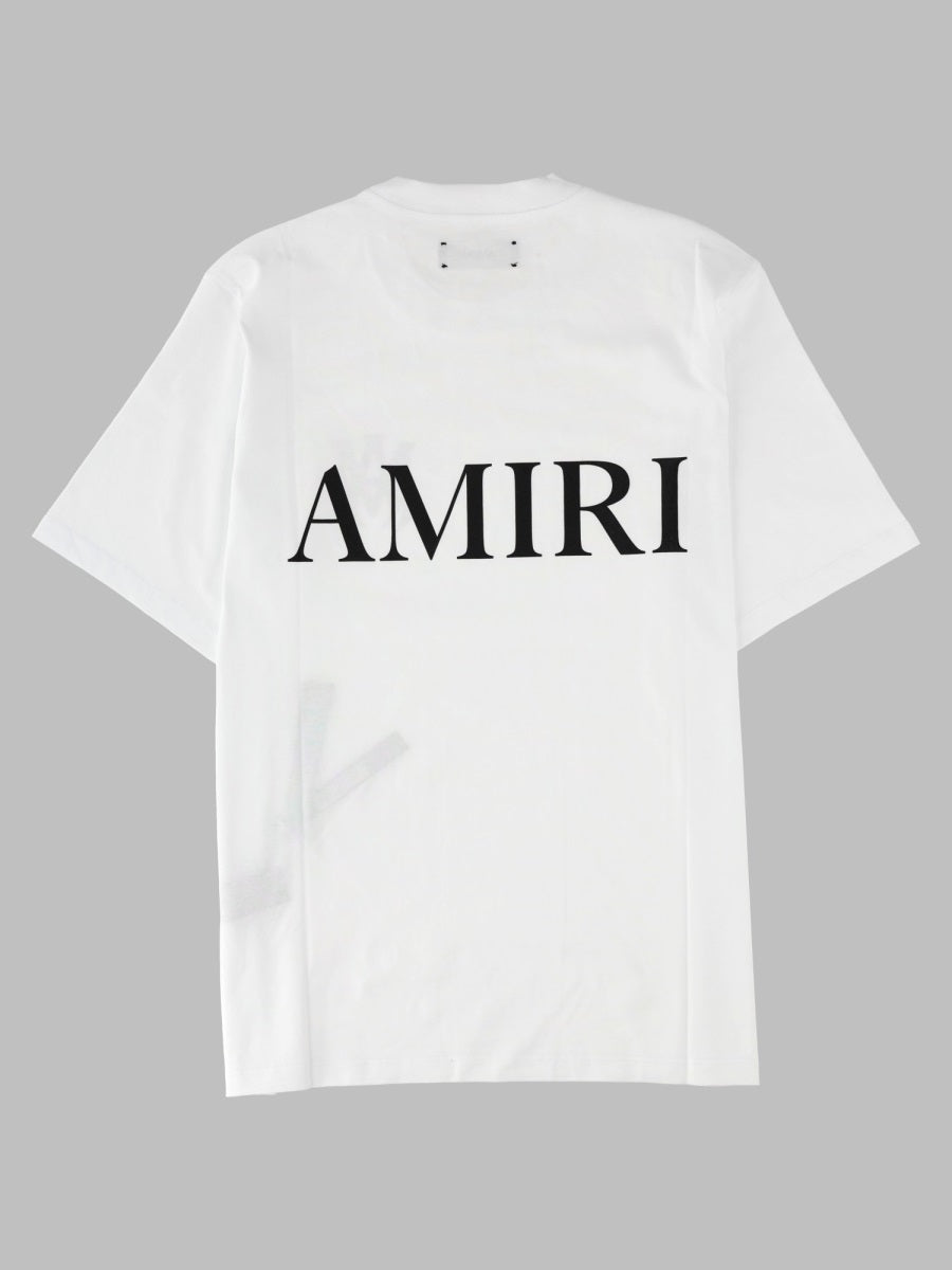 Amiri Logo-Embroidered Cotton T-Shirt — White, view 2