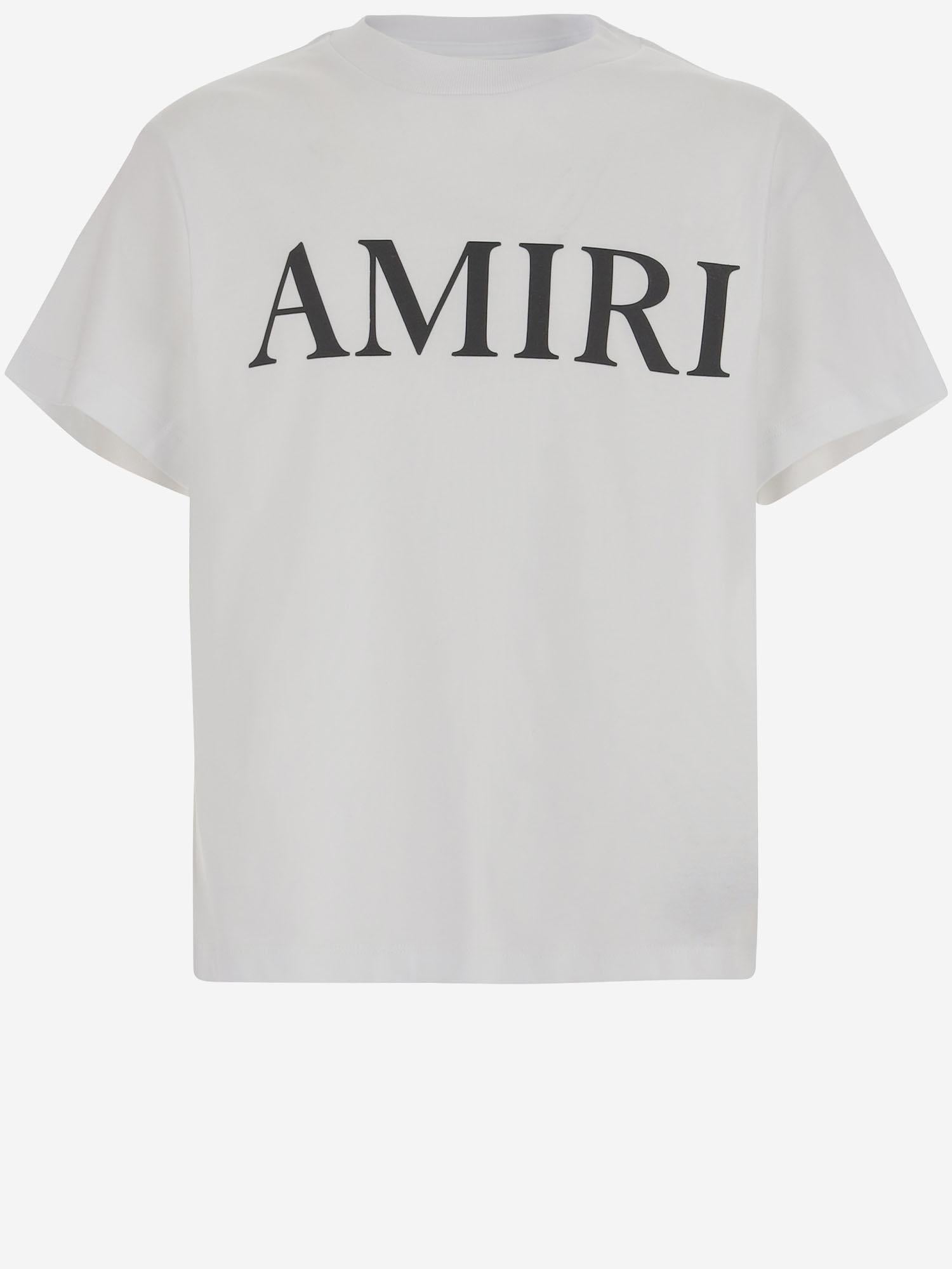 Amiri Logo-Print Cotton T-Shirt — White, view 2