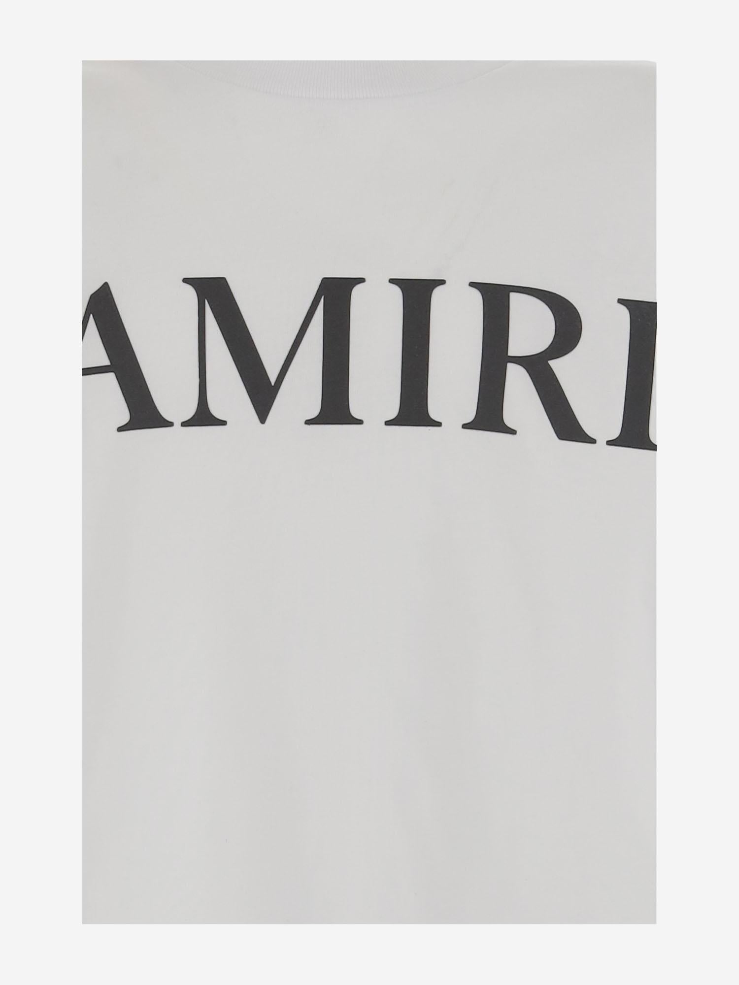 Amiri Logo-Print Cotton T-Shirt — White, view 3
