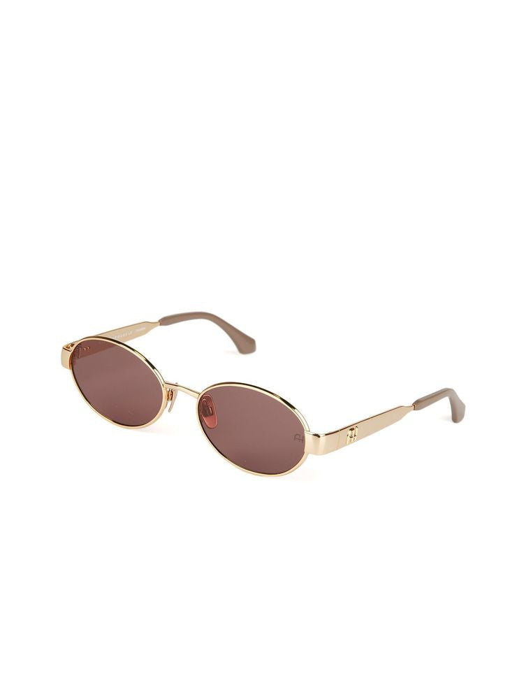Ana Hickmann AH3341 Metal Oval Sunglasses — Gold by Ana Hickmann