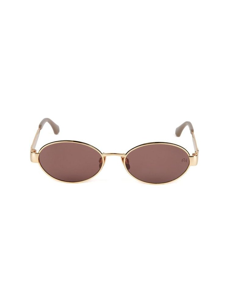 Ana Hickmann AH3341 Metal Oval Sunglasses — Gold, view 2