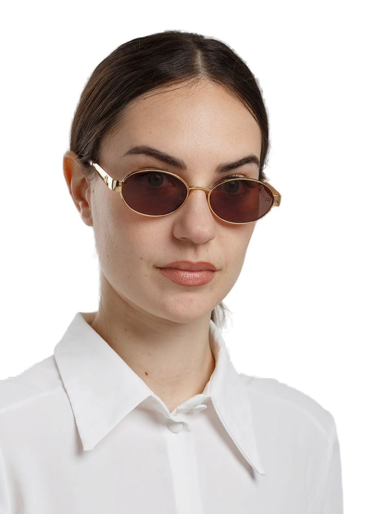 Ana Hickmann AH3341 Metal Oval Sunglasses — Gold, view 3