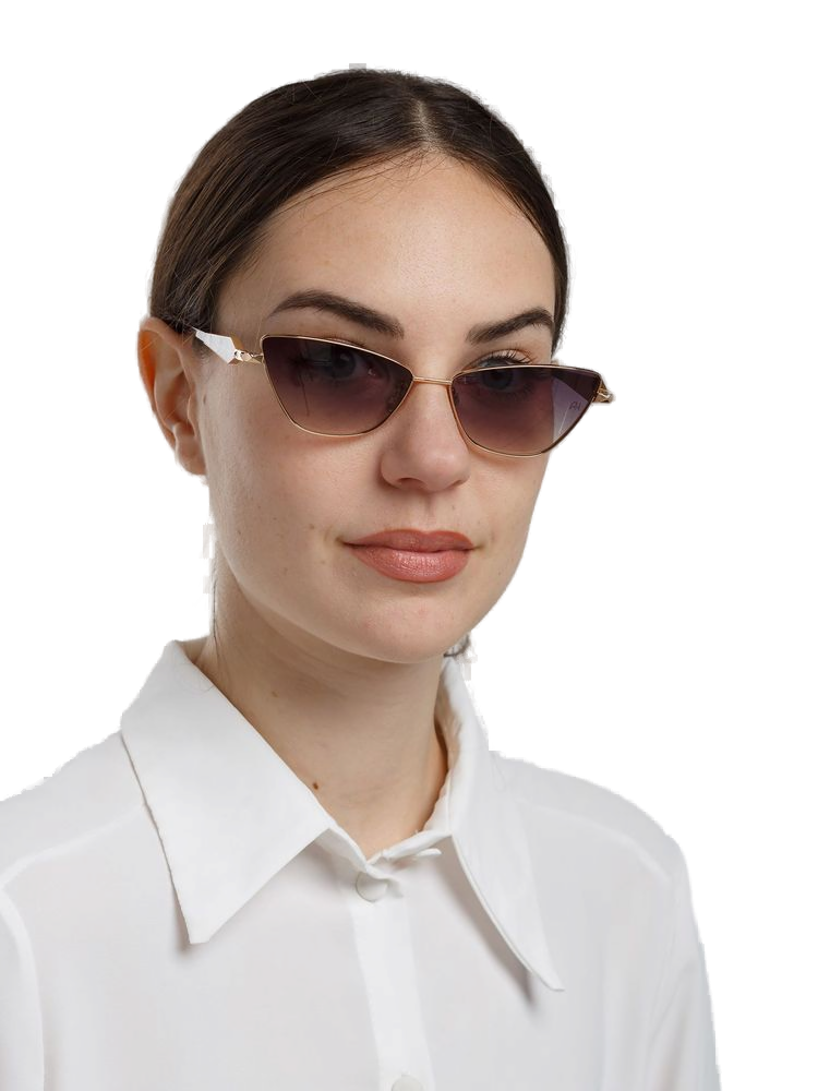 Ana Hickmann AH3347 Gradient Lens Metal Sunglasses — Gold, view 3