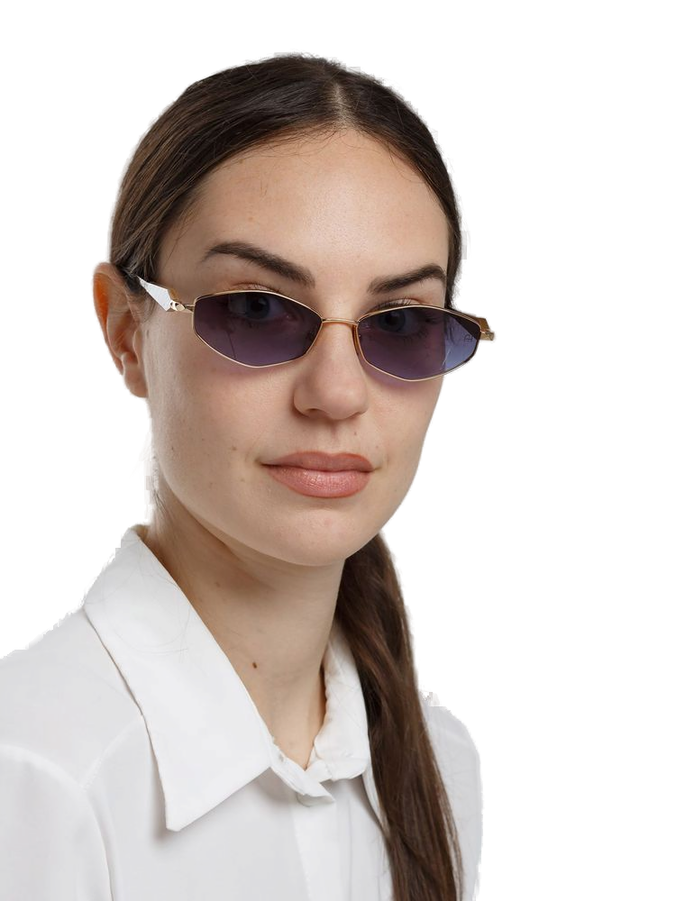 Ana Hickmann AH3353 Gradient Lens Metal Sunglasses — Gold by Ana Hickmann
