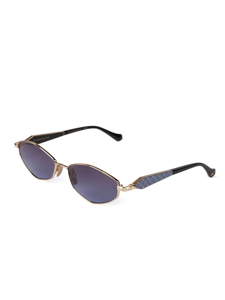 Ana Hickmann AH3353 Gradient Lens Metal Sunglasses — Gold, view 3