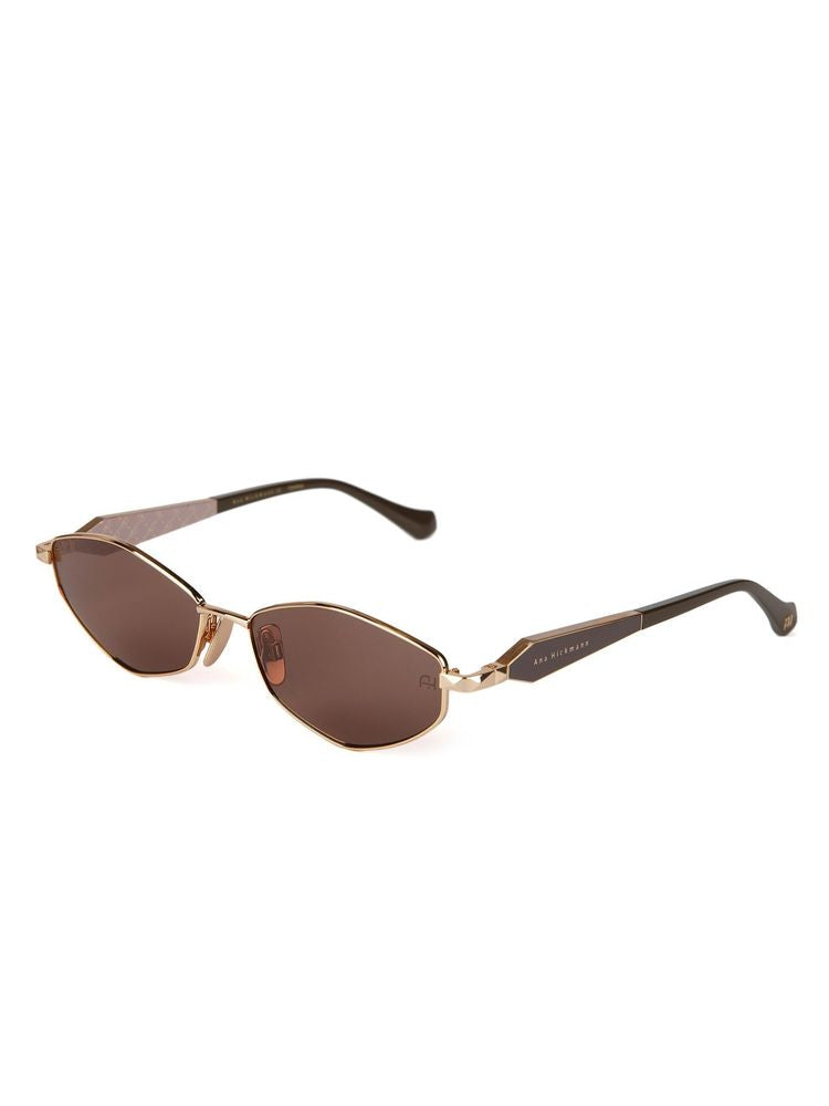 Ana Hickmann AH3353 Metal Frame Sunglasses — Gold by Ana Hickmann