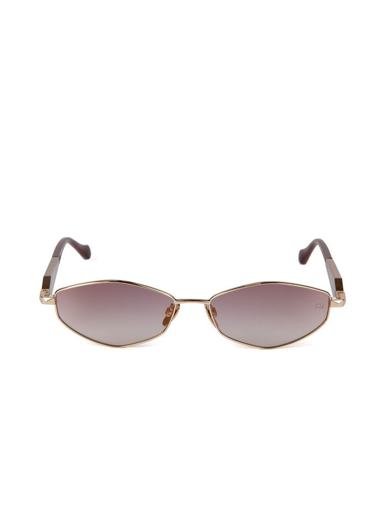 Ana Hickmann AH3353 Metal Oval Sunglasses — Gold, view 2