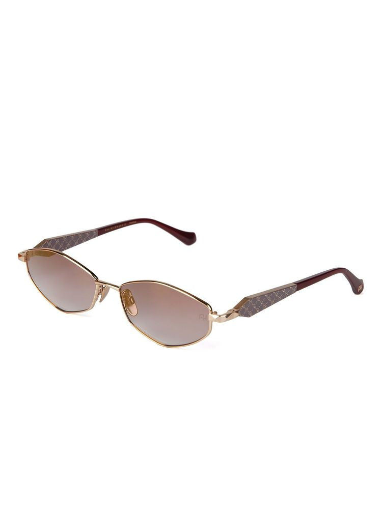 Ana Hickmann AH3353 Metal Oval Sunglasses — Gold, view 3