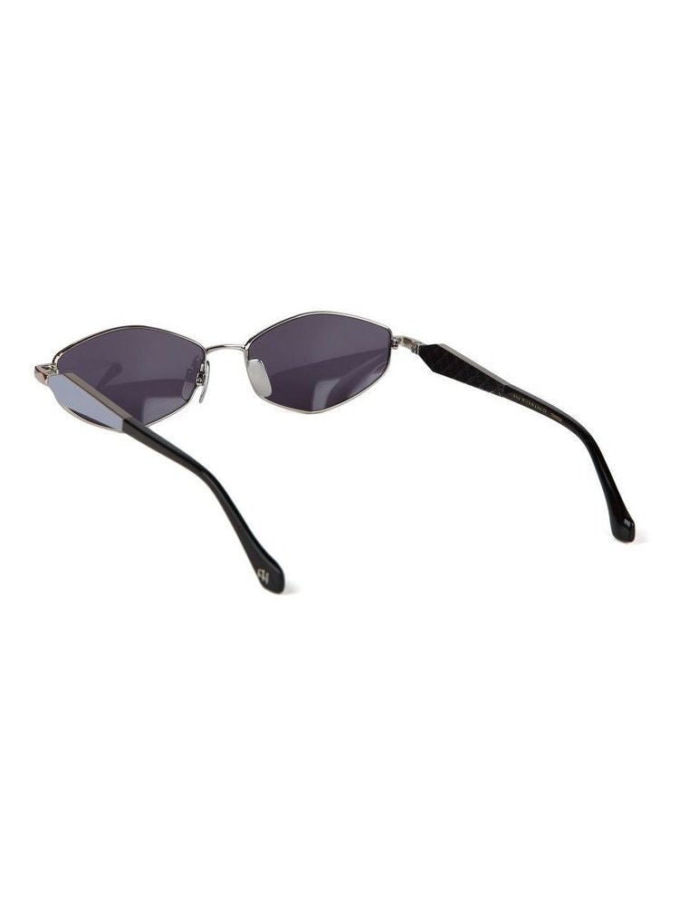 Ana Hickmann AH3353 Metal Oval Sunglasses — Silver by Ana Hickmann