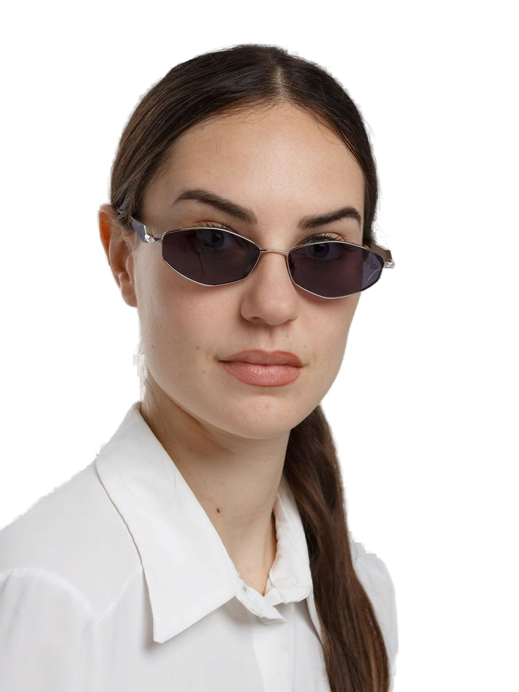 Ana Hickmann AH3353 Metal Oval Sunglasses — Silver, view 2