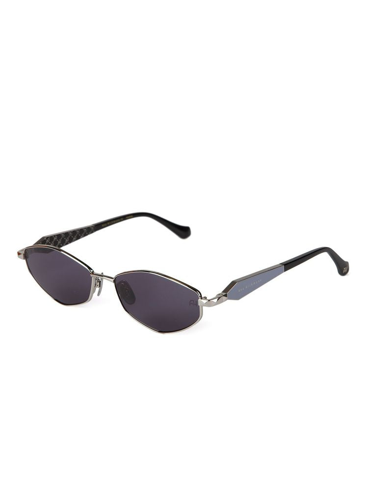 Ana Hickmann AH3353 Metal Oval Sunglasses — Silver, view 4