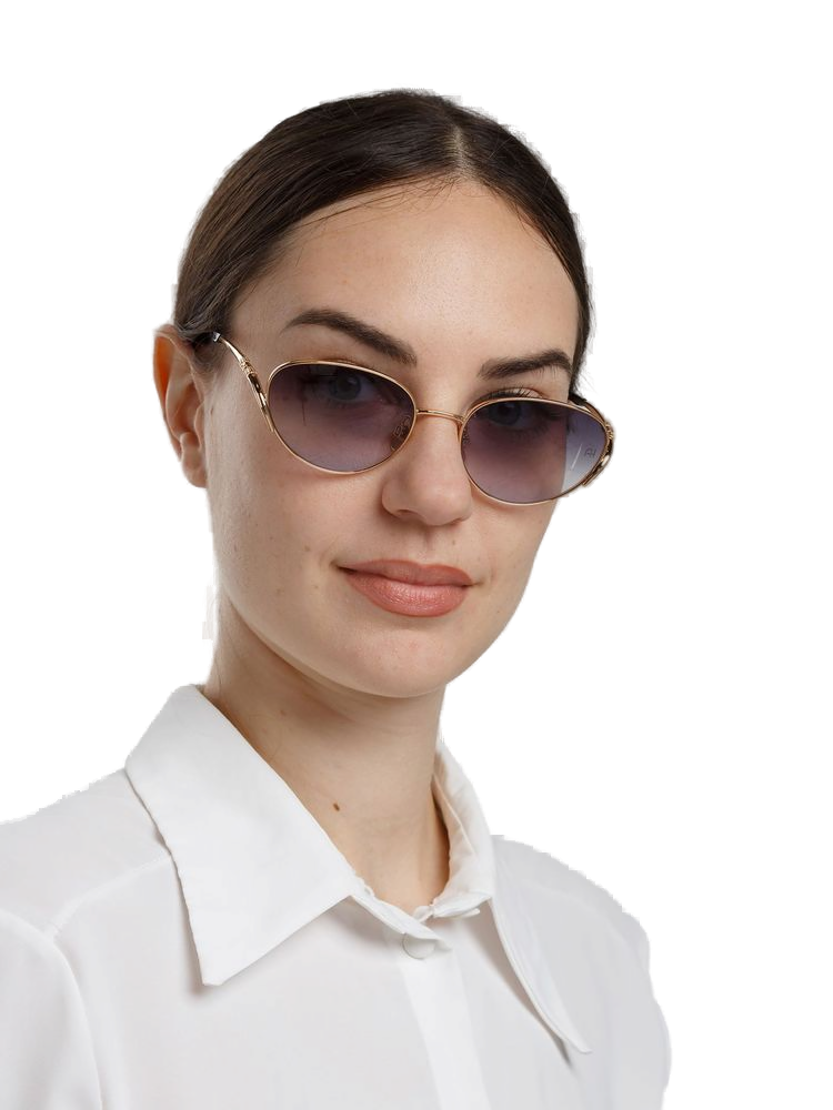 Ana Hickmann AH3354 Metal Aviator Sunglasses — Gold, view 3