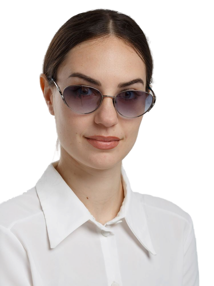 Ana Hickmann AH3354 Gradient Lens Metal Sunglasses — Silver, view 4