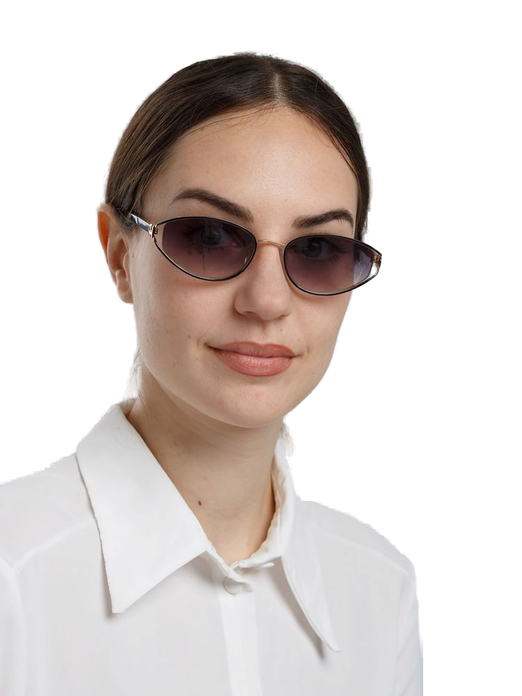 Ana Hickmann AH3355 Metal Cat-Eye Sunglasses — Gold, view 3