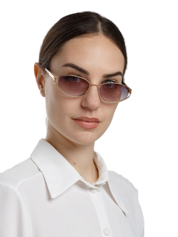 Ana Hickmann AH3355 Metal-Frame Sunglasses — Gold, view 4