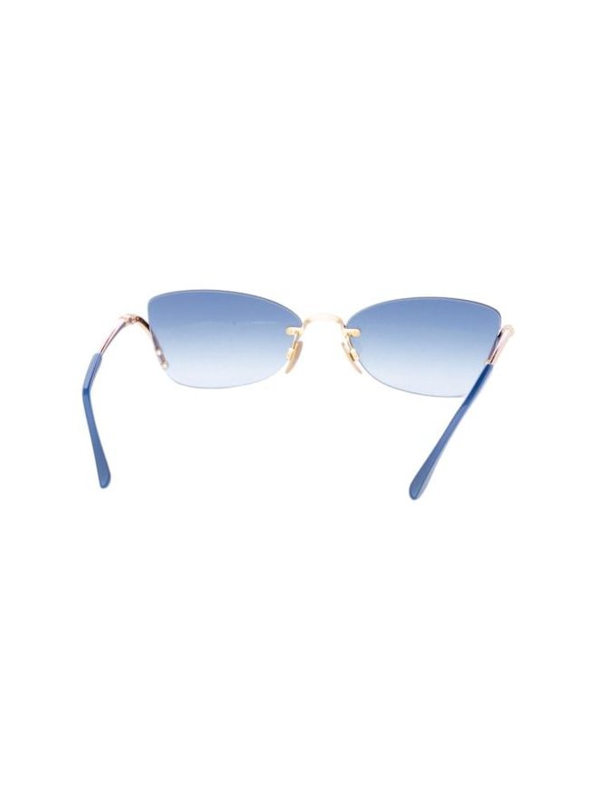 Ana Hickmann AH3359 Gradient Blue Lens Sunglasses — Gold, view 4