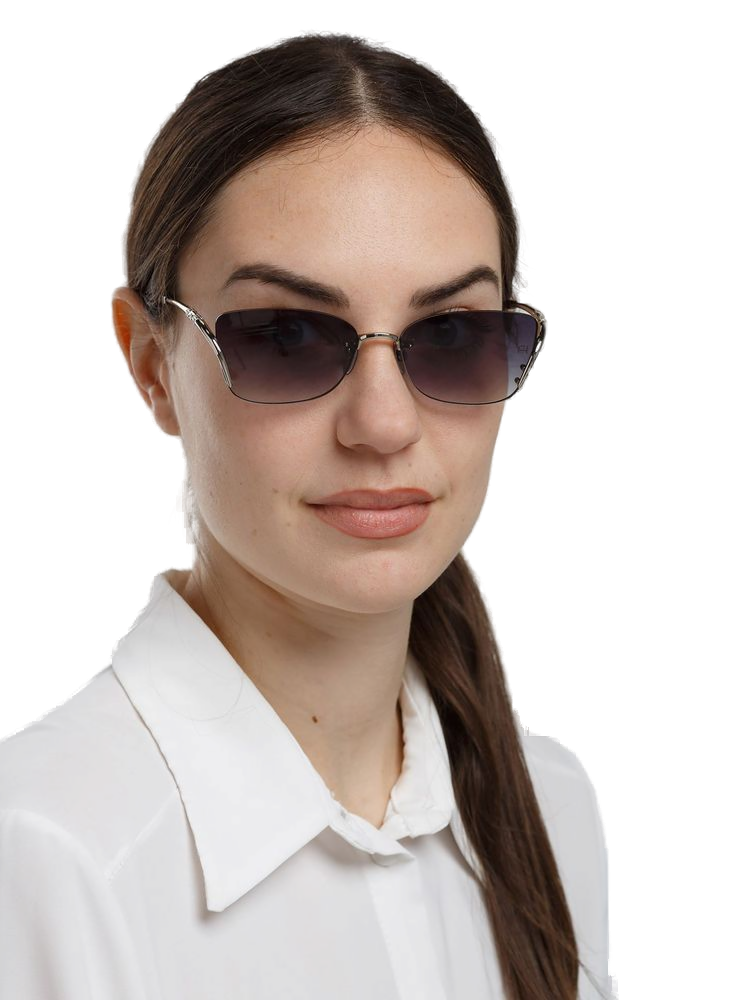 Ana Hickmann AH3359 Metal Rectangle Sunglasses — Silver, view 2