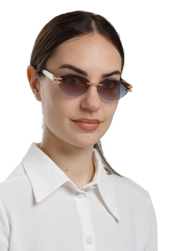 Ana Hickmann AH3360 Rimless Metal Sunglasses — Gold by Ana Hickmann