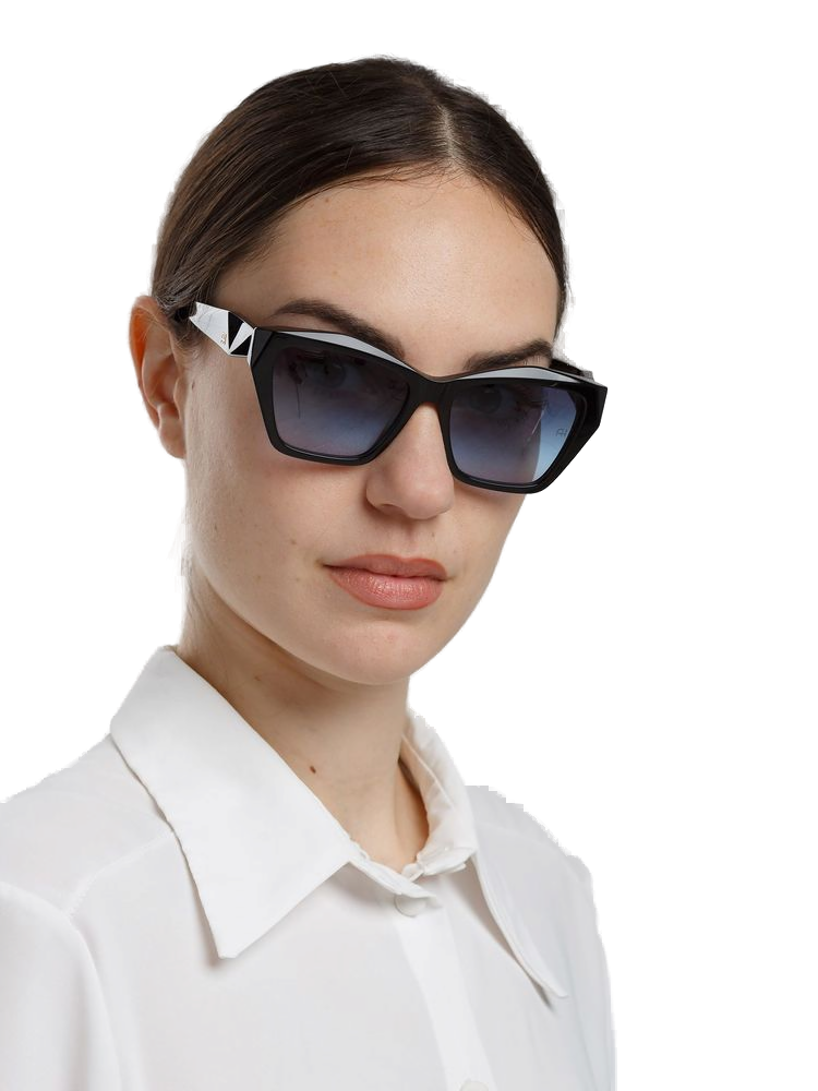 Ana Hickmann AH9494 Gradient Blue Lens Acetate Sunglasses — Black by Ana Hickmann