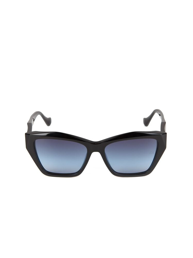 Ana Hickmann AH9494 Gradient Blue Lens Acetate Sunglasses — Black, view 2