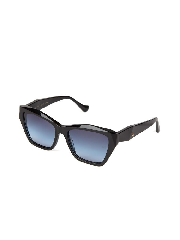 Ana Hickmann AH9494 Gradient Blue Lens Acetate Sunglasses — Black, view 3
