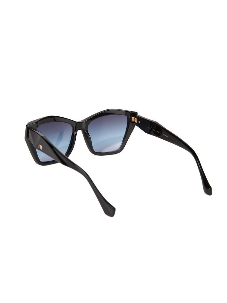 Ana Hickmann AH9494 Gradient Blue Lens Acetate Sunglasses — Black, view 4