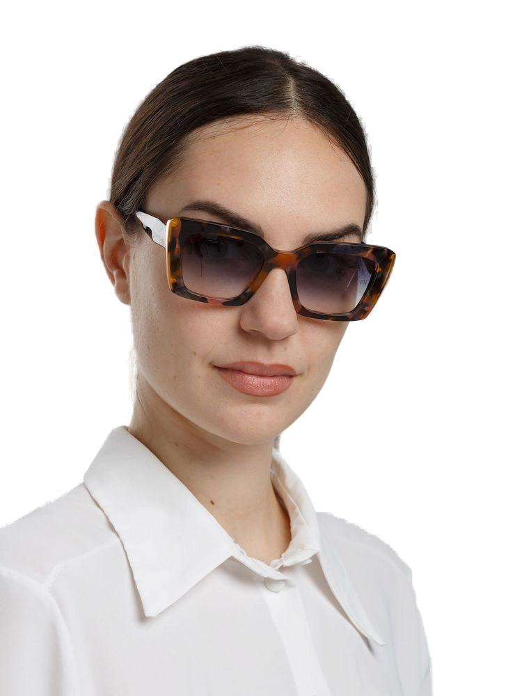 Ana Hickmann AH9515 Honey Tortoiseshell Acetate Sunglasses — Brown, view 3