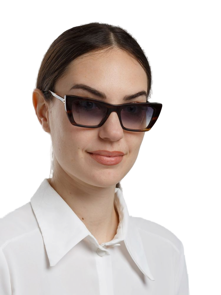 Ana Hickmann AH9517 Tortoise Acetate Cat-Eye Sunglasses — Tortoise, view 4