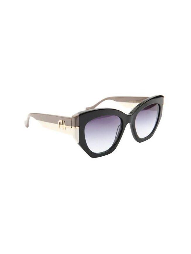 Ana Hickmann AH9522 Gradient Purple Lens Sunglasses — Black by Ana Hickmann