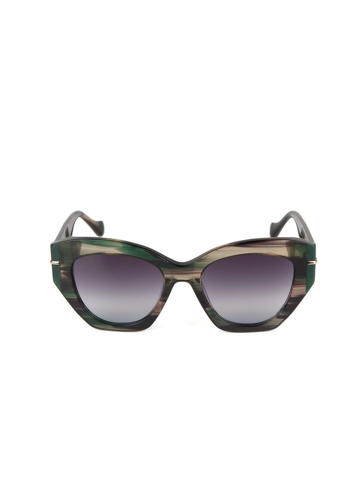 Ana Hickmann AH9522 Gradient Purple Lens Sunglasses — Green, view 2