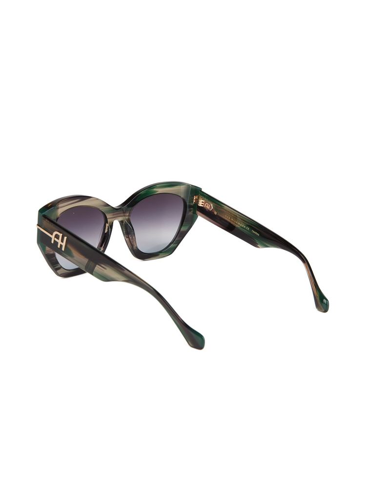 Ana Hickmann AH9522 Gradient Purple Lens Sunglasses — Green, view 3