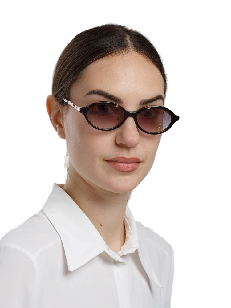 Ana Hickmann AH9539 Oval Cat-Eye Acetate Sunglasses — Tortoise by Ana Hickmann
