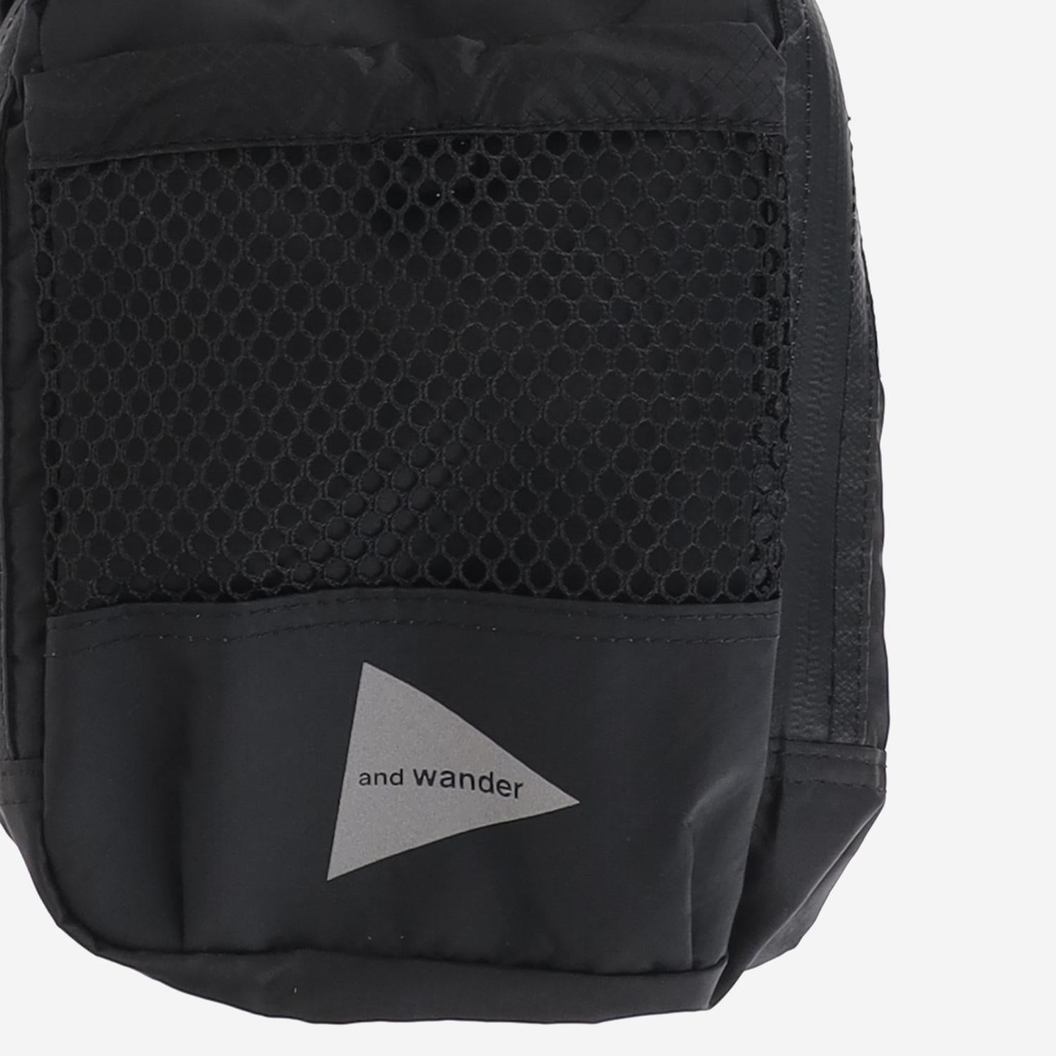 And Wander Checked Polyester Crossbody Bag — Black by And Wander