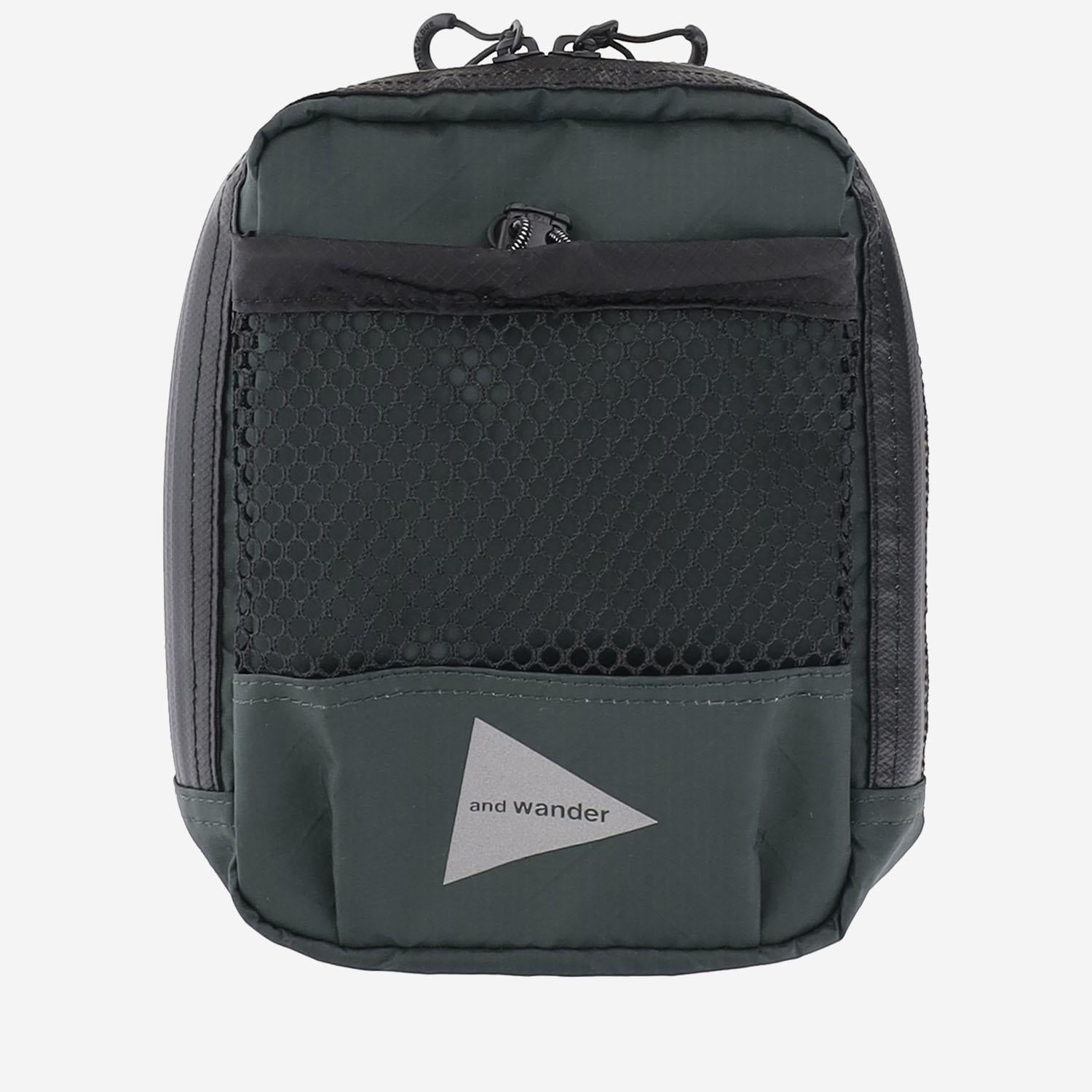 And Wander Nylon Checkered Crossbody Bag — Green by And Wander
